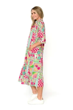 Fashion Express Sofia Shirt Dress | Orange Sun