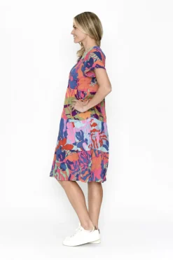 Fashion Express Thalia Tiered Dress | Tropical Sea