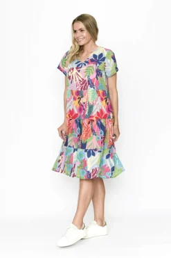 Fashion Express Thalia Tiered Dress | Multi Leaf