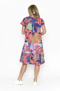 Fashion Express Thalia Tiered Dress | Tropical Sea