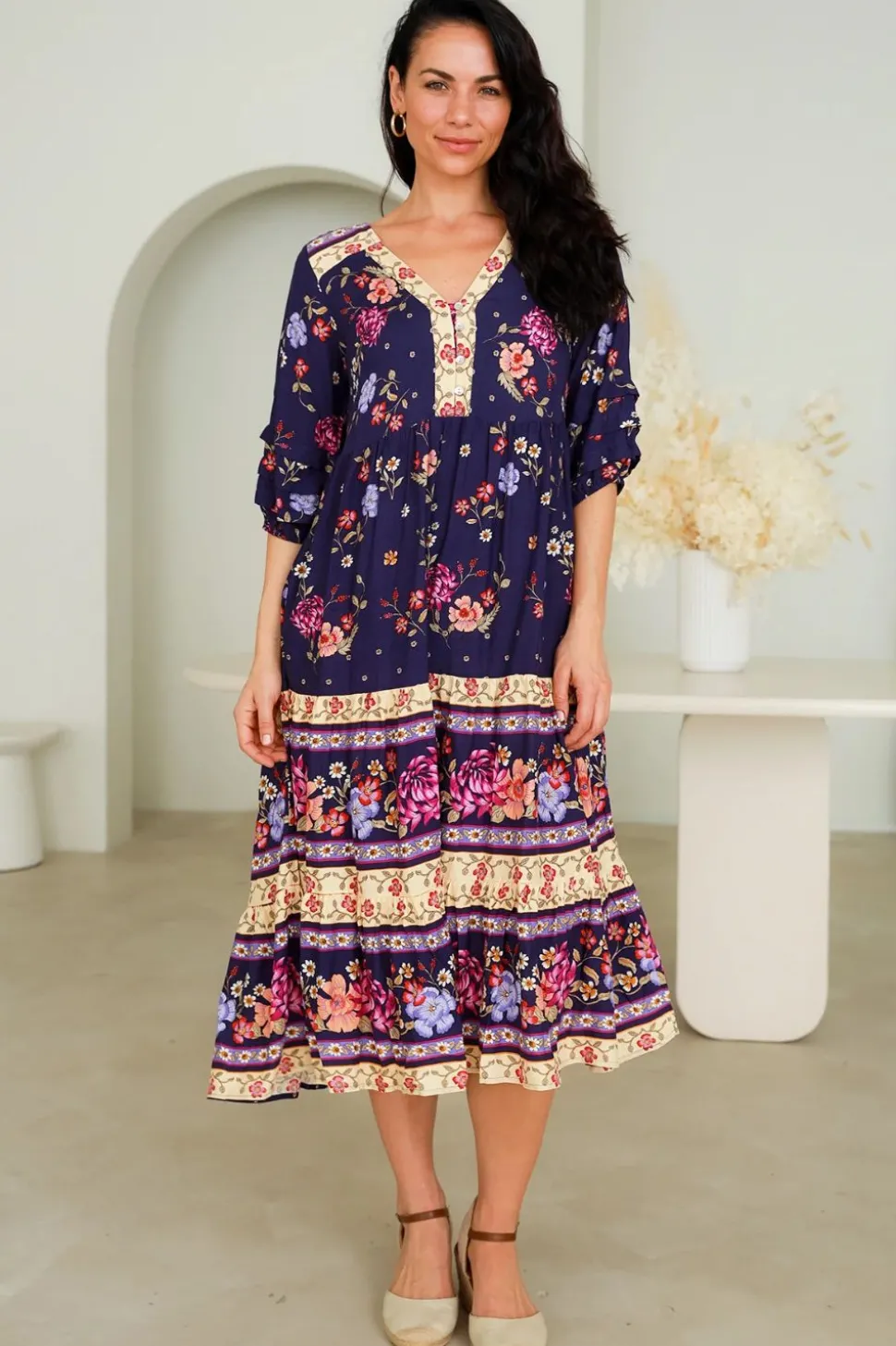 Fashion Express Zayla Midi Dress | Royal Florals