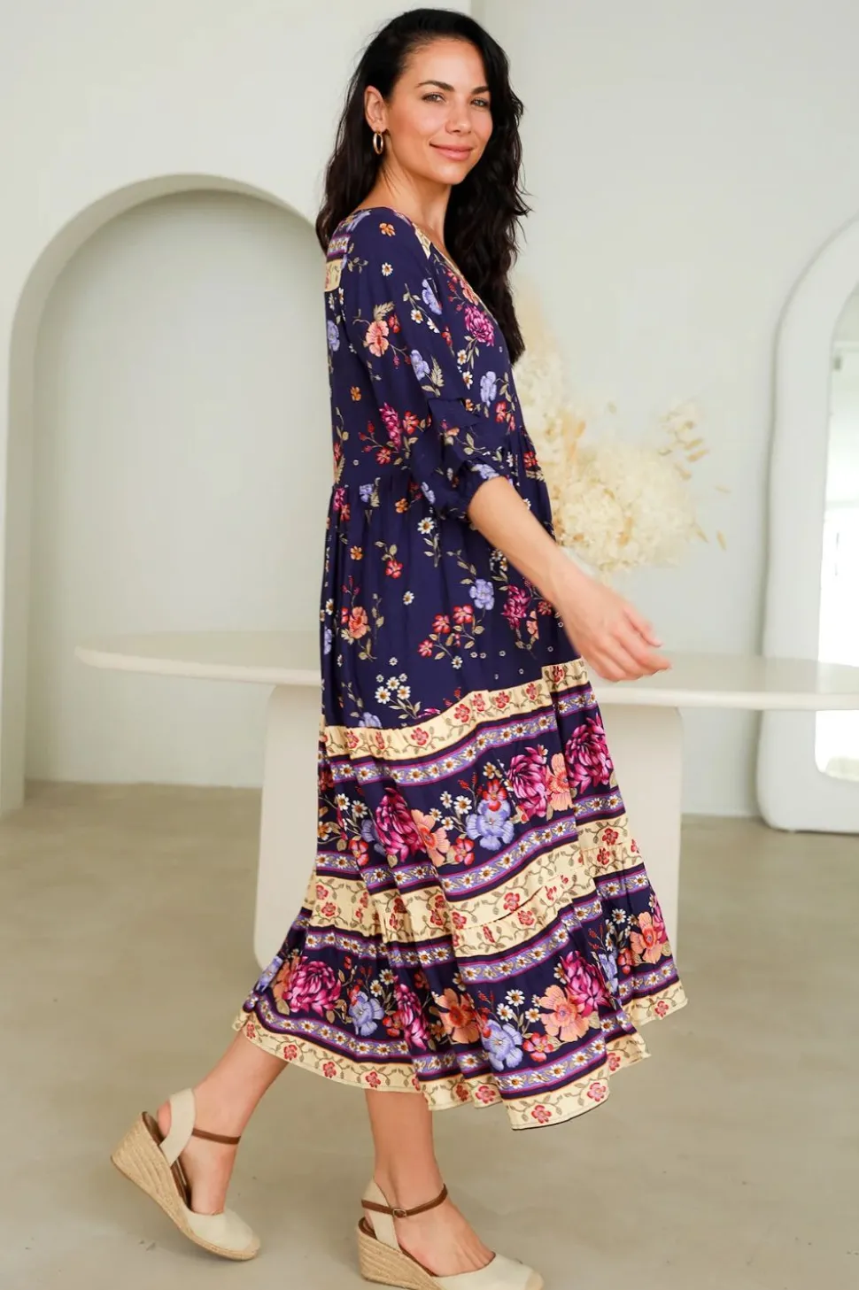 Fashion Express Zayla Midi Dress | Royal Florals