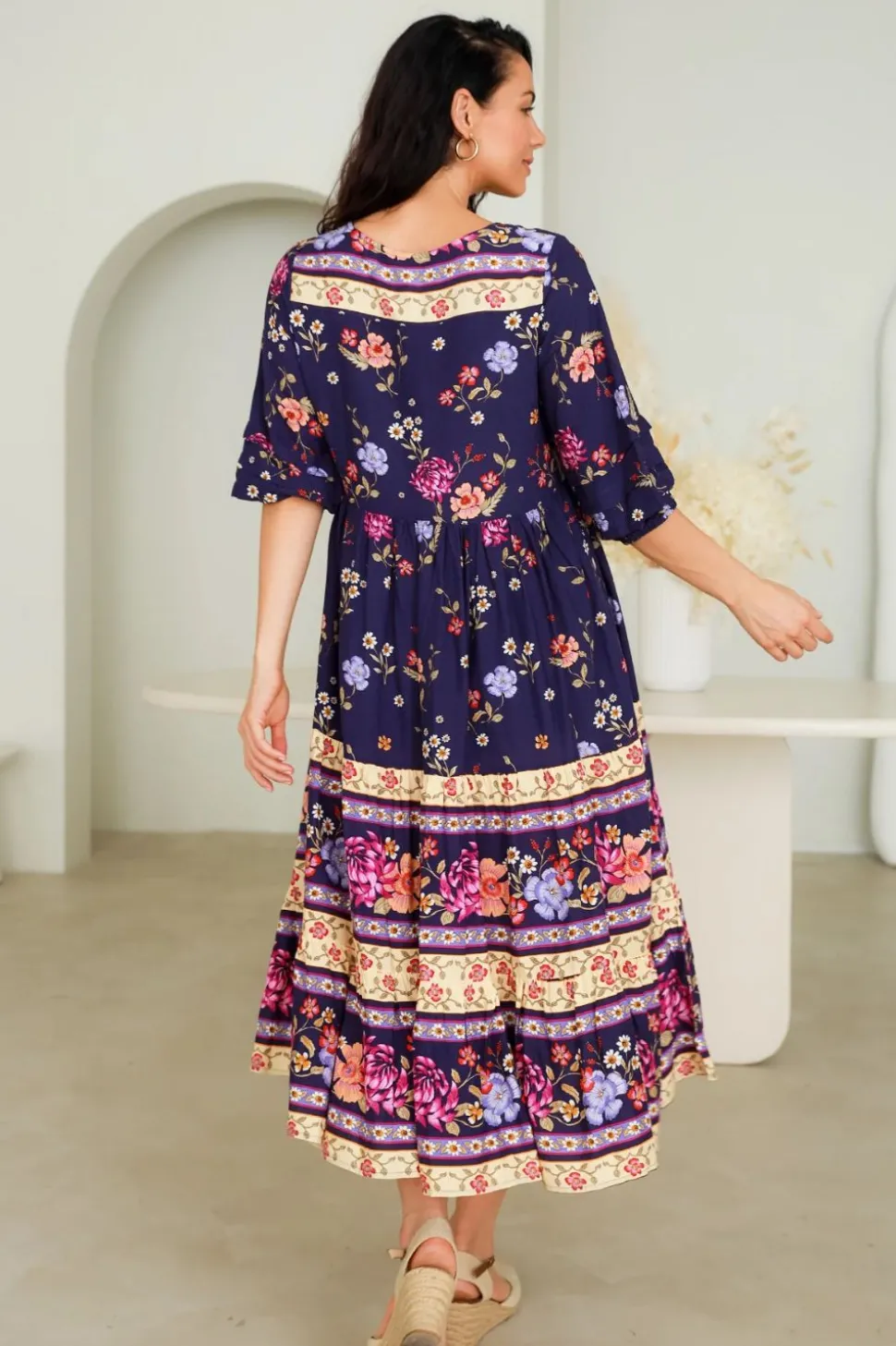 Fashion Express Zayla Midi Dress | Royal Florals