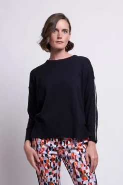 Foil Pied Piper Sweater | Navy/White