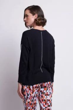 Foil Pied Piper Sweater | Navy/White