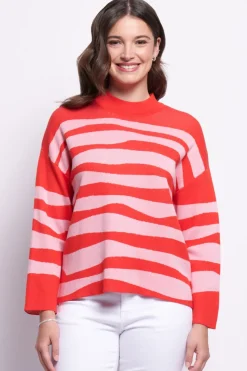 FOIL Zip Code Sweater | Orange Tiger