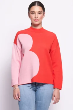 FOIL Zip Code Sweater | Orange Flower