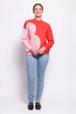 FOIL Zip Code Sweater | Orange Flower
