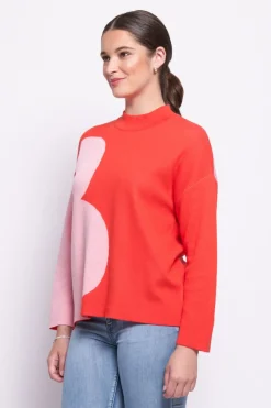 FOIL Zip Code Sweater | Orange Flower