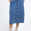 Foxwood Amanda Midi Skirt | Mid Blue