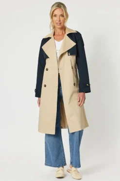 Gordon Smith Bree Trench Coat | Natural/Navy