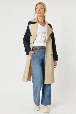 Gordon Smith Bree Trench Coat | Natural/Navy