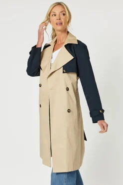 Gordon Smith Bree Trench Coat | Natural/Navy