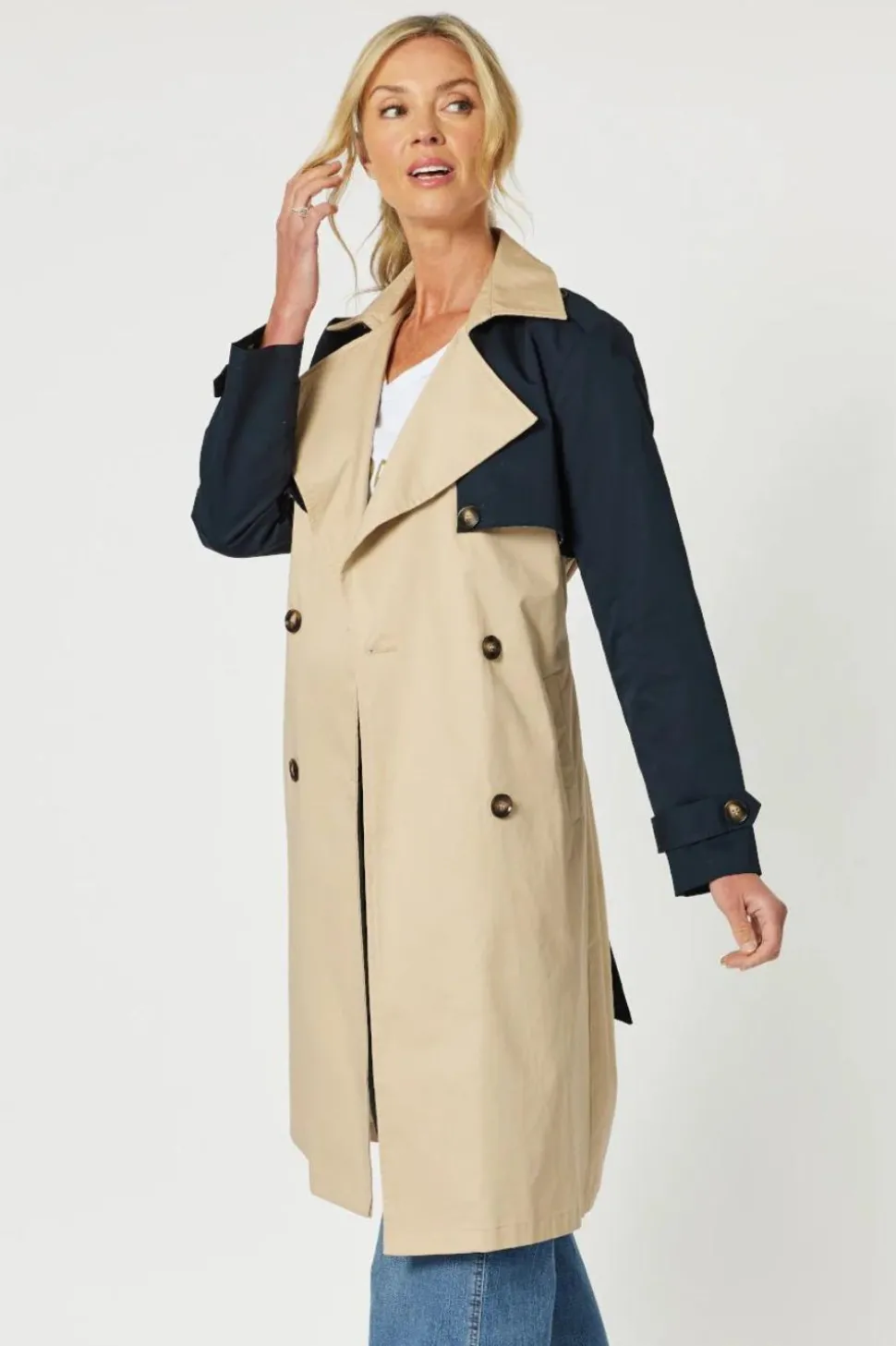 Gordon Smith Bree Trench Coat | Natural/Navy