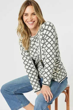 Gordon Smith Clover Cardigan | Ivory/Black