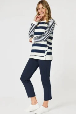 Gordon Smith Sorrento Stripe Top | Navy/White