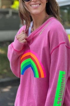 Hammill & Co Vintage Rainbow Sweat | Washed Pink