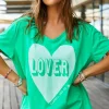 Hammill & Co Vintage Wash Lover Heart Tee | Green