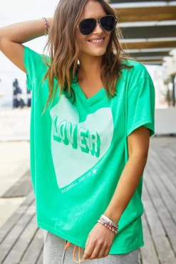 Hammill & Co Vintage Wash Lover Heart Tee | Green