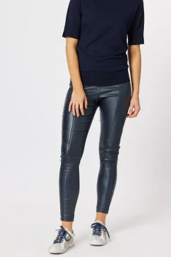 Hammock & Vine Leigh Wetlook Slim Leg Pant | Ink