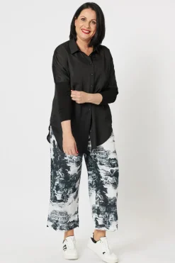 Hammock & Vine Luxe Button Through Shirt | Black