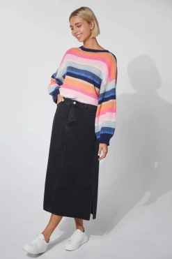 Haven Dalton Denim Skirt | Slate