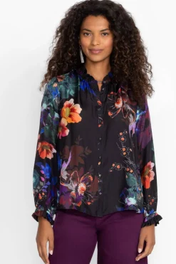 Johnny Was Jolene Ruffle Blouse | Midnight