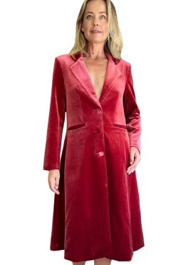 Kamare Surrey Velvet Coat | Coral