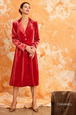 Kamare Surrey Velvet Coat | Caramel