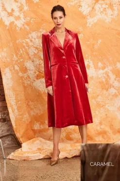 Kamare Surrey Velvet Coat | Caramel