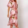 La Strada Amara Shirt Dress | Pink/Olive Floral