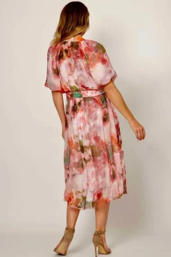 La Strada Amara Shirt Dress | Pink/Olive Floral