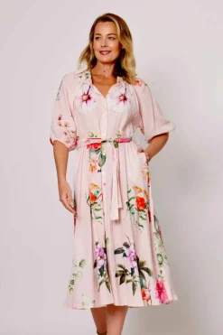 La Strada Calista Shirt Dress | Pink Floral