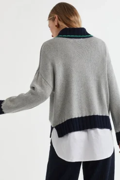 LD+Co Cotton Jacket | Grey/Navy