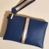 Leila Stripe Pouch | Navy