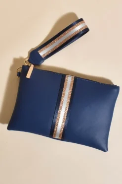Leila Stripe Pouch | Navy