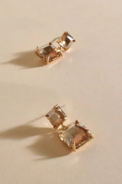 Lottie Drop Jewel Earrings | Champagne