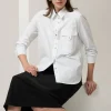 Madly Sweetly Mixed Media Shirt | White