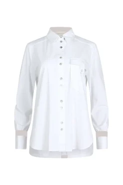 Madly Sweetly Mixed Media Shirt | White