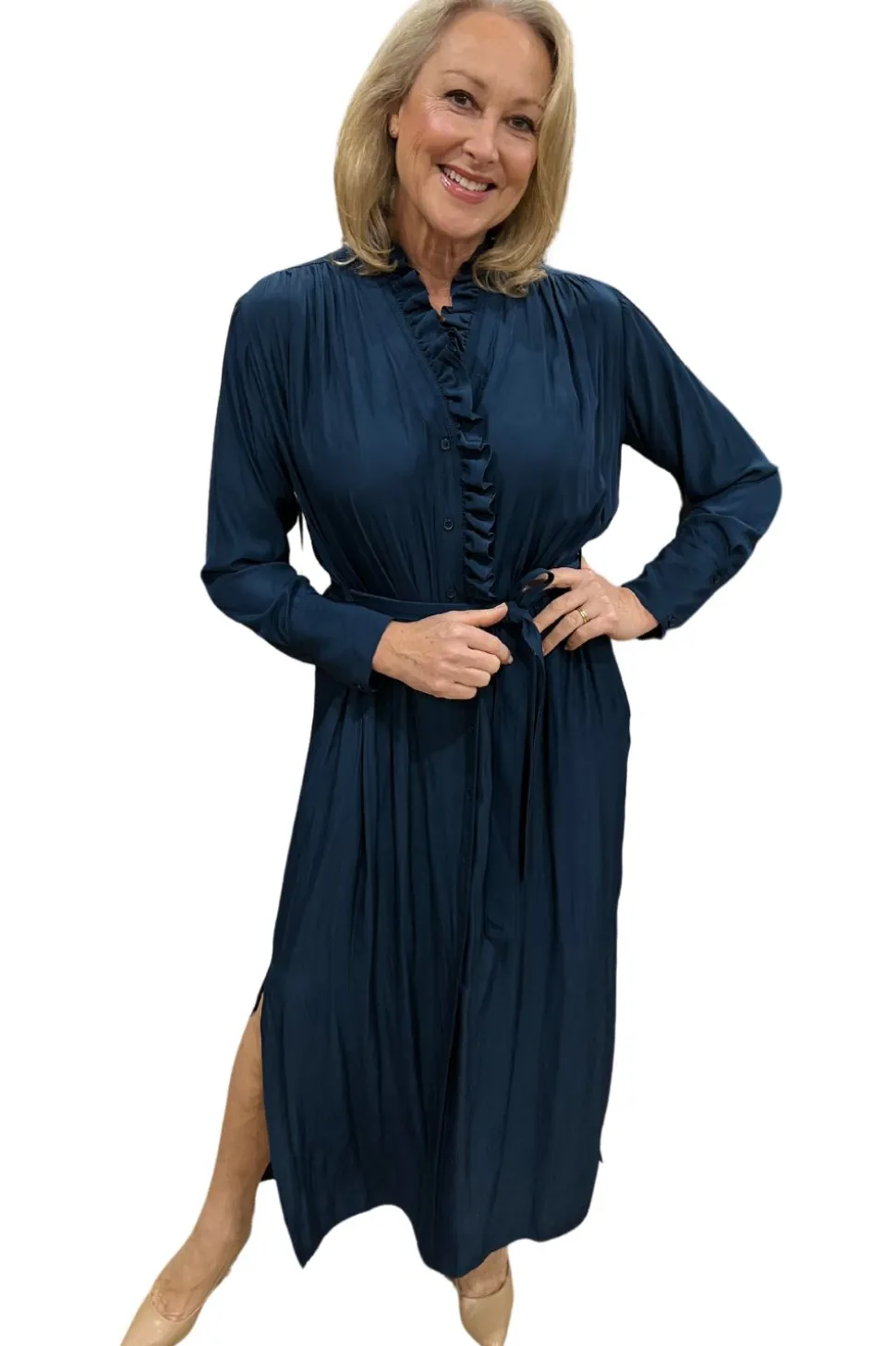 Mela Purdie Frill Neck Dress | Beluga