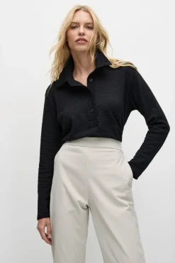 Mela Purdie Kick Collar Polo | Black