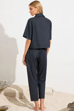 Mela Purdie Short Sleeve Zip Bomber | Deep Indigo