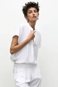 Mela Purdie Soft Stand Shirt | White