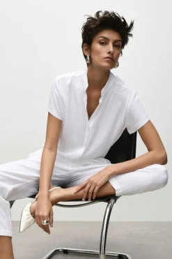 Mela Purdie Soft Stand Shirt | White