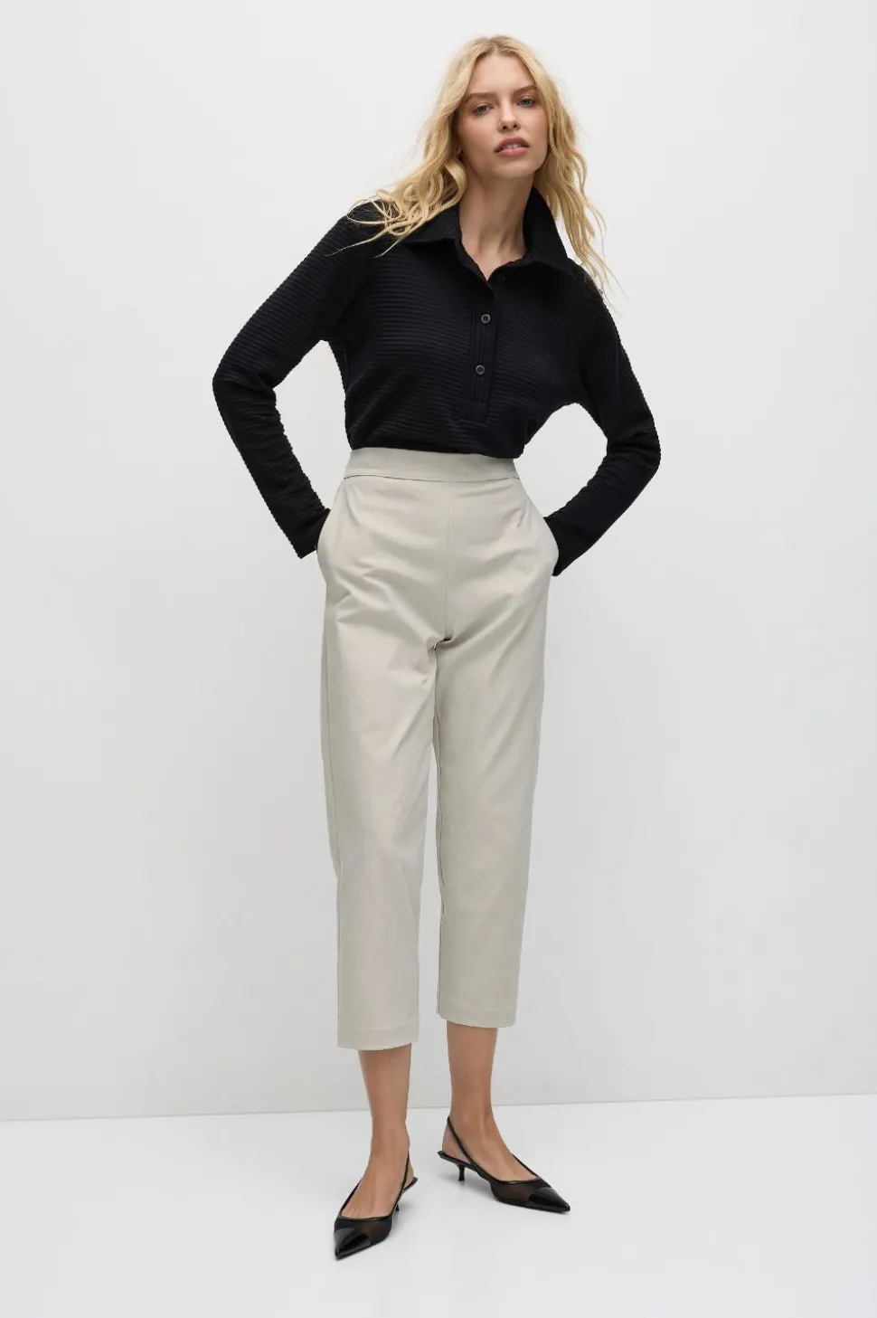 Mela Purdie Tapered Flat Pant | Stone