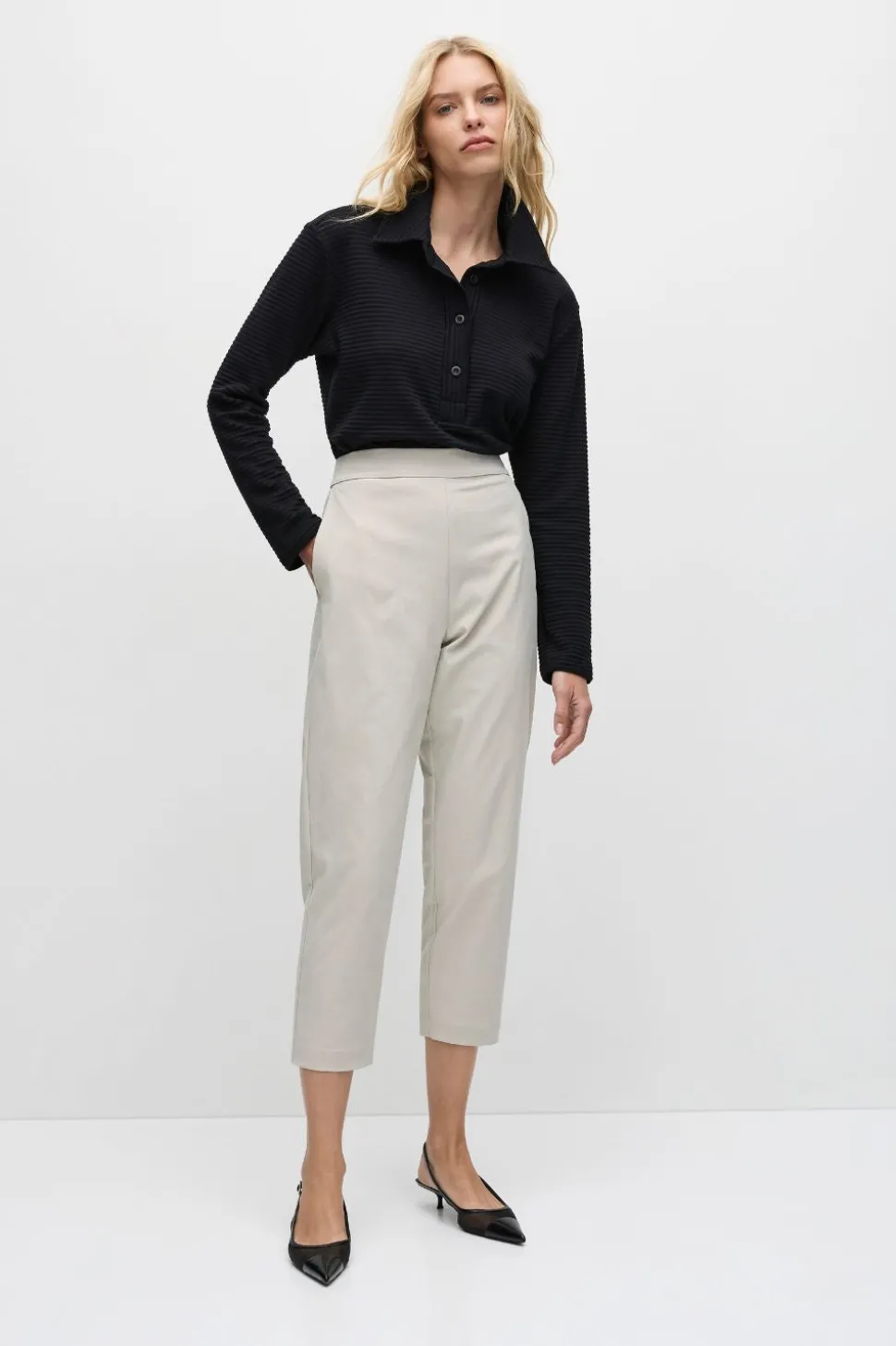 Mela Purdie Tapered Flat Pant | Stone