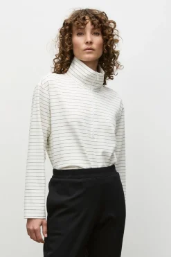 Mela Purdie Zip Front Sweater | Cream/Black
