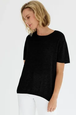 Mia Fratino Chloe Cashmere Tee | Jet Black