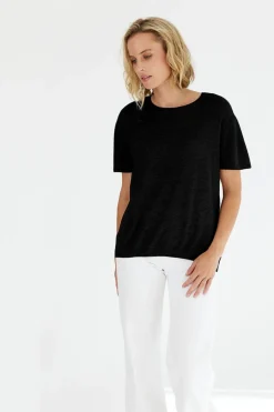Mia Fratino Chloe Cashmere Tee | Jet Black
