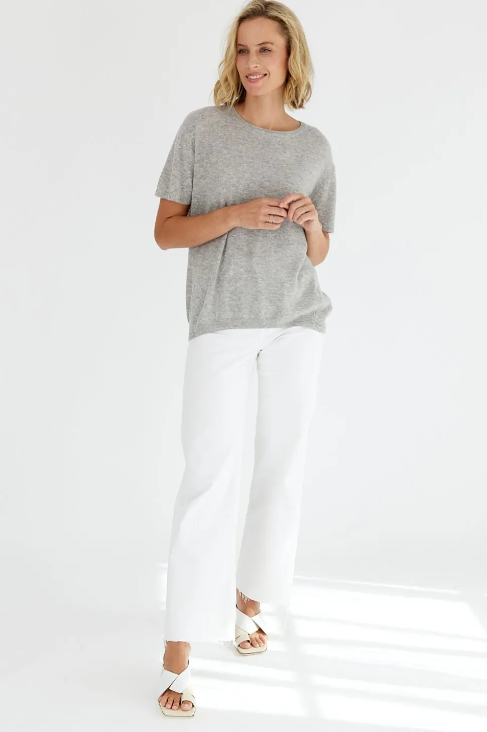 Mia Fratino Chloe Cashmere Tee | Foggy